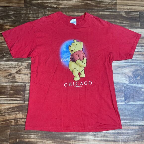 Vintage Winnie The Pooh Disney Chicago T-Shirt Size Large L - Picture 1 of 9